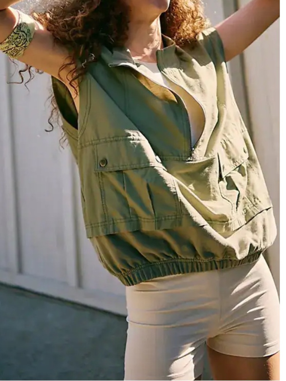 FP Movement by Free People Olive Green Present Moment Vest